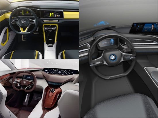 Dashboards in the Acura Precision Concept, BMW I Vision Future Interaction and VW T - Cross Breeze suggest a minimalist Future